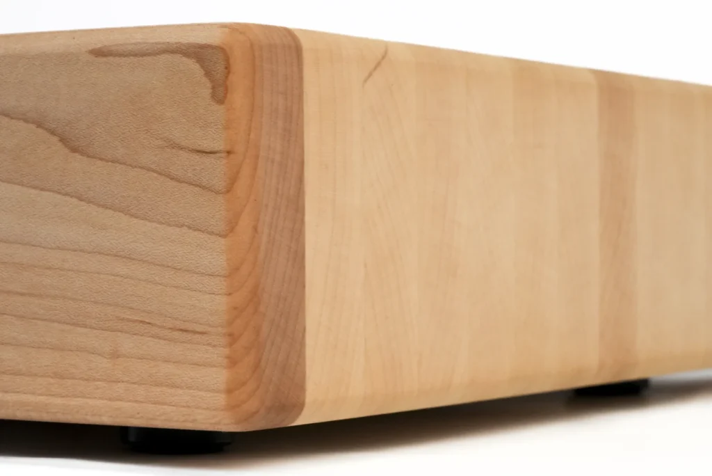 large maple cutting board corner detail